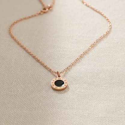 Rose Gold Roman Numeral Chain Pendant Necklace for Women