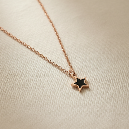 Rose Gold Star Chain Pendant Necklace for Women