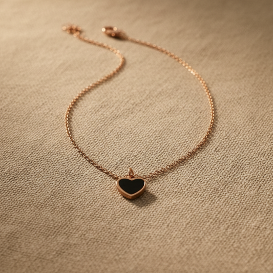 Rose Gold Heart Chain Pendant Necklace for Women
