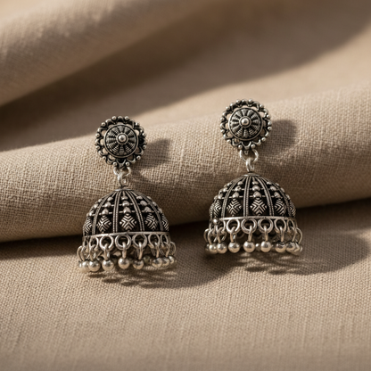 Antique Dome Drop Ethnic Statement Earrings