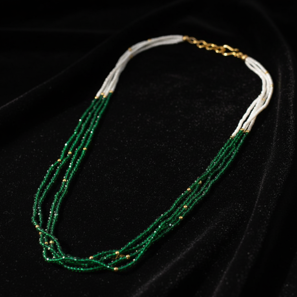 Traditional Multi-Layer Beaded Pearl Mala Necklace for Women