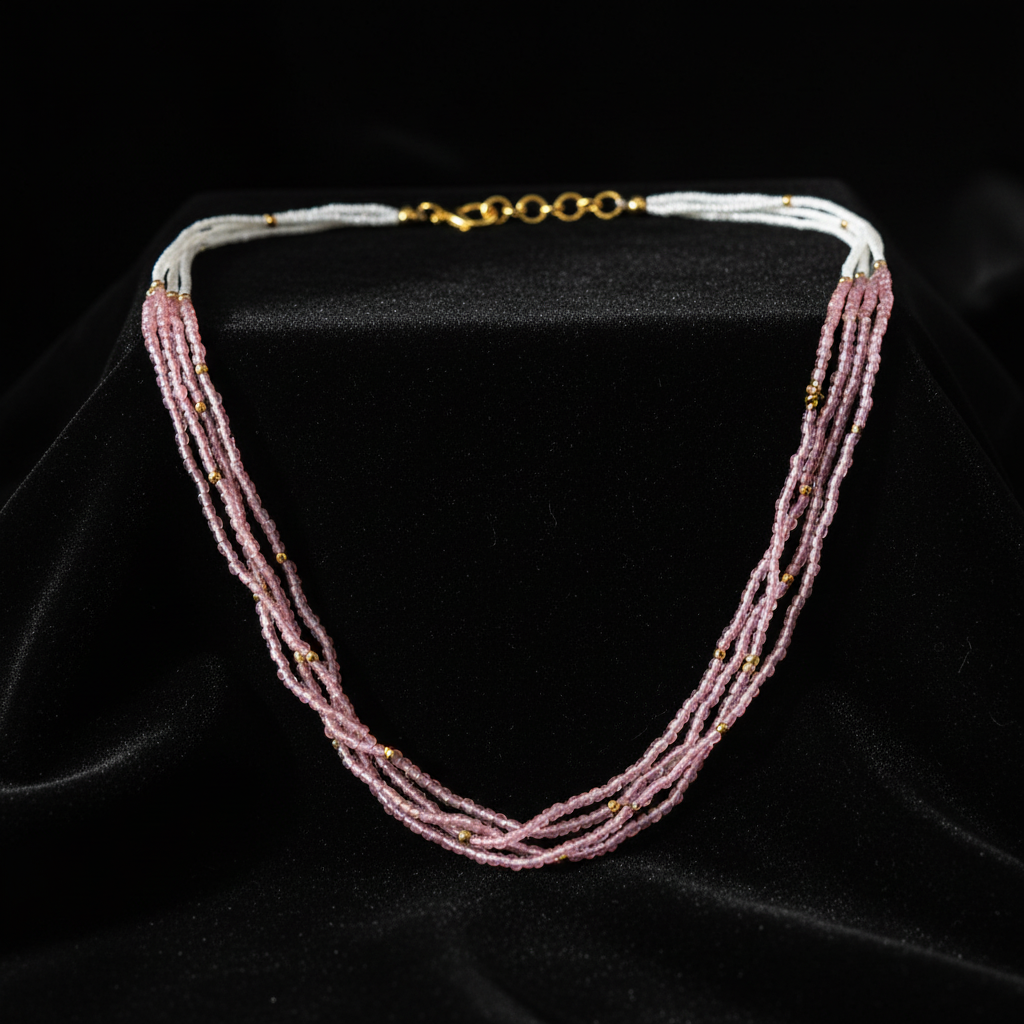 Traditional Multi-Layer Beaded Pearl Mala Necklace for Women