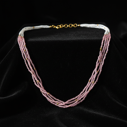 Traditional Multi-Layer Beaded Pearl Mala Necklace for Women