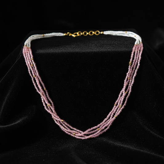 Traditional Multi-Layer Beaded Pearl Mala Necklace for Women