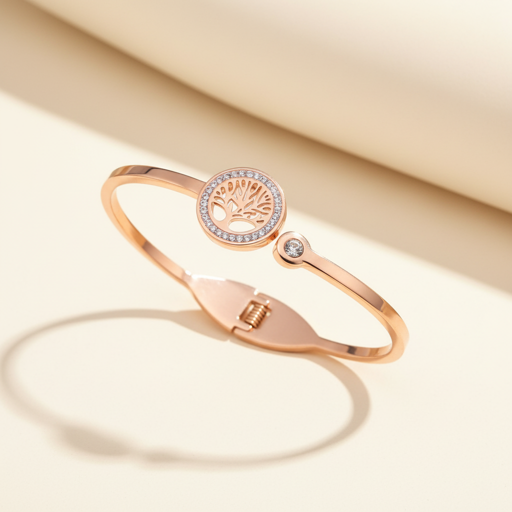 Rose Gold Tree of Life Bracelet for Women