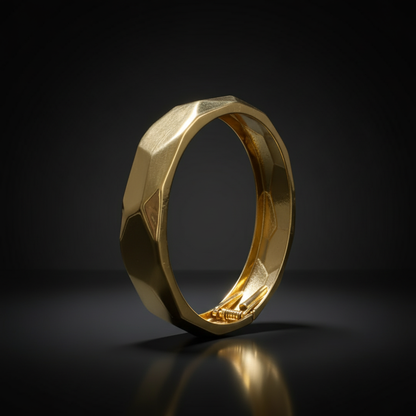 Faceted Geometric Minimal Designer Cuff for Women