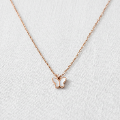 Rose Gold Clover Charm Pendant Necklace for Women