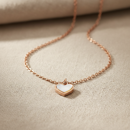 Rose Gold Clover Charm Pendant Necklace for Women