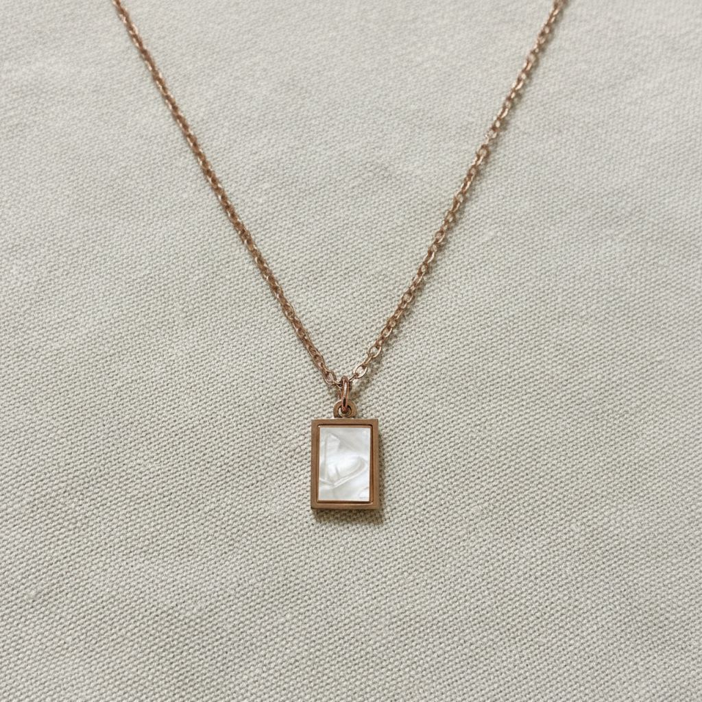 Rose Gold Clover Charm Pendant Necklace for Women