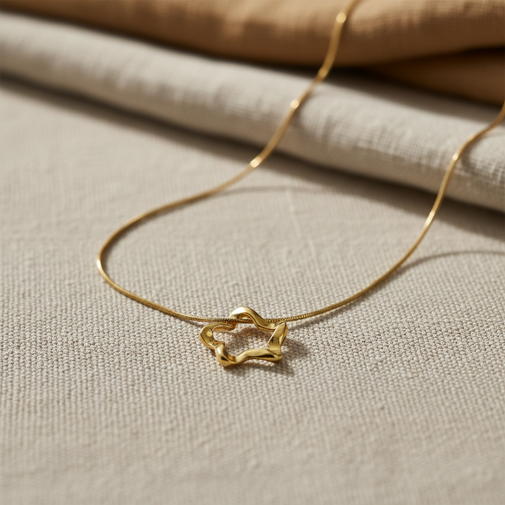 Gold Star Pendant Necklace for Women