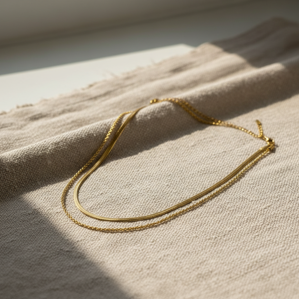Gold Layered Snake Chain Necklace for Women