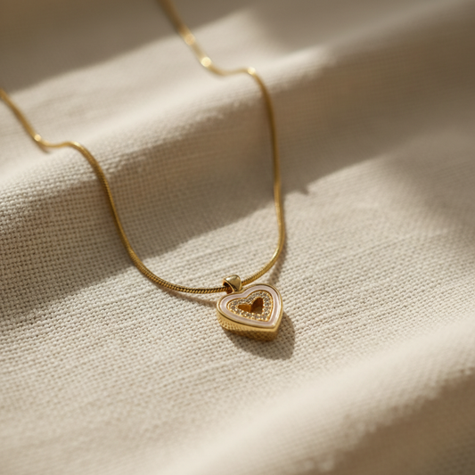 Gold Heart Pendant Necklace for Women