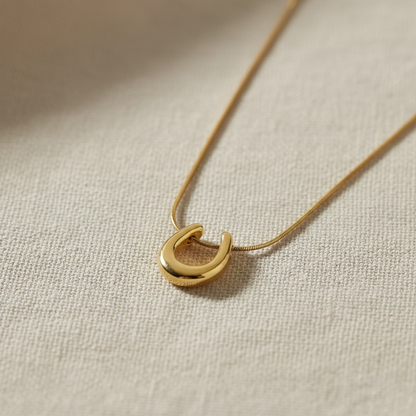 Gold Horseshoe Pendant Necklace for Women