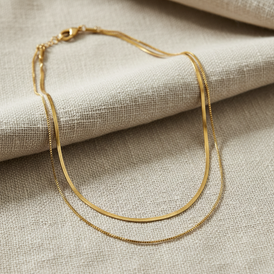Gold Layered Snake Chain Necklace for Women