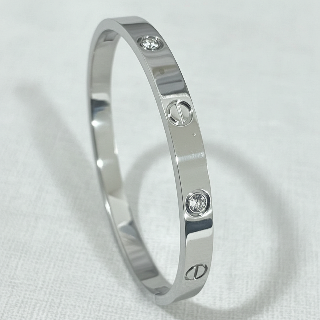 Luxury Screw Design CZ Bracelet for Women