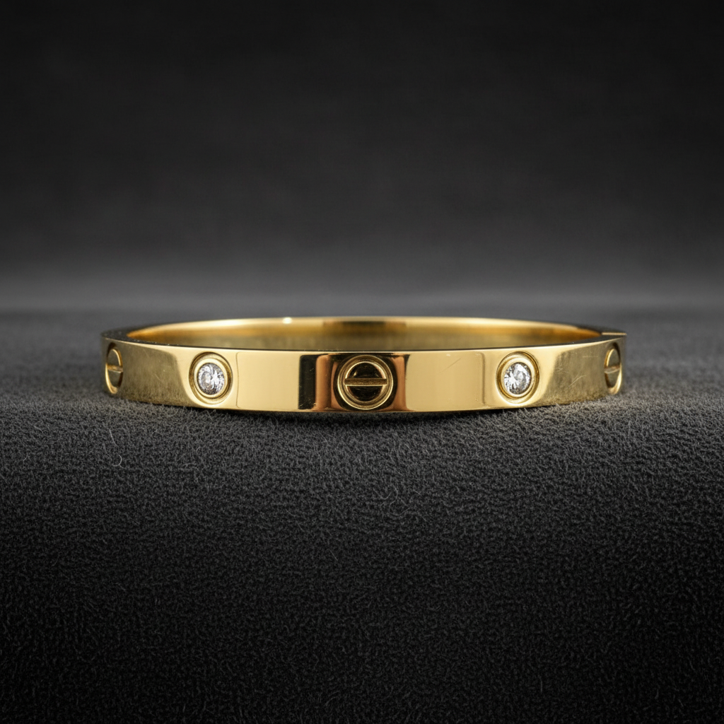 Luxury Screw Design CZ Bracelet for Women