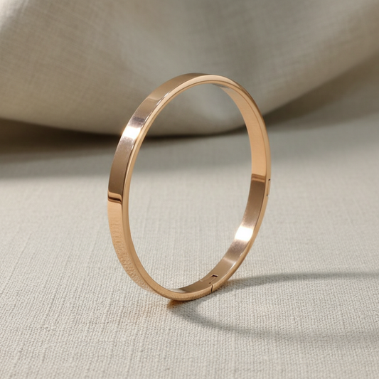 Slim Flat Rose Gold & Gold Kada Bracelet for Women