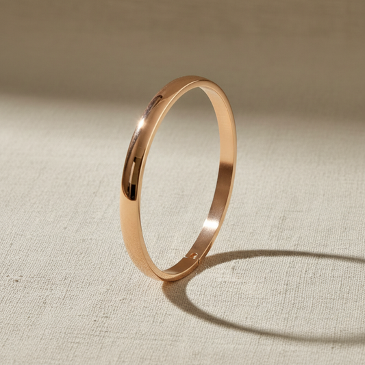 Minimal Glossy Rose Gold Kada Bracelet for Women
