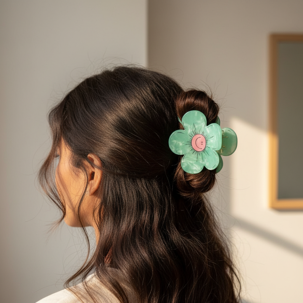 Cute Flower Hair Claw Clip for Girls