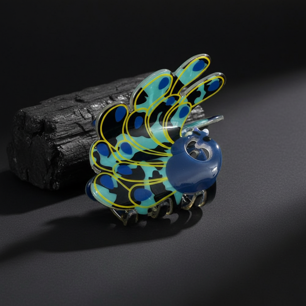 Peacock Butterfly Hair Claw Clip for Women