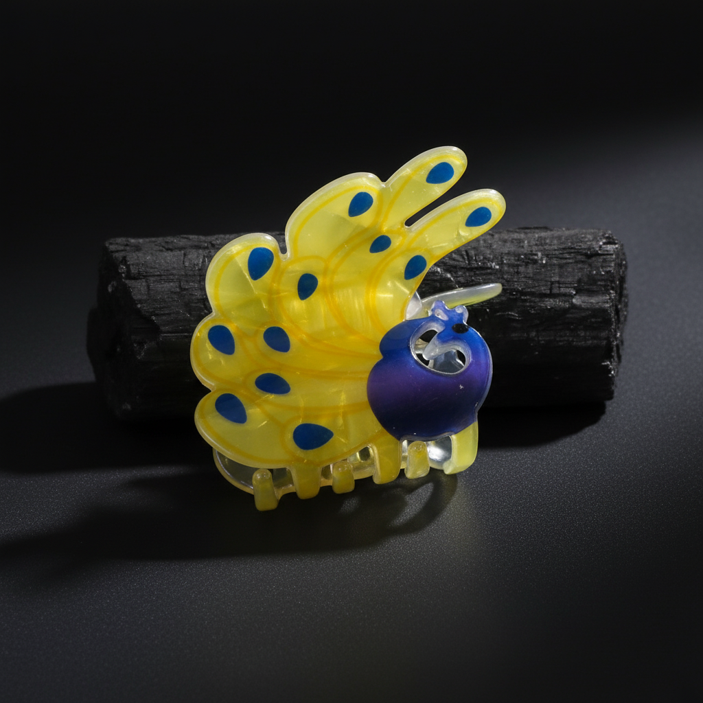 Peacock Butterfly Hair Claw Clip for Women