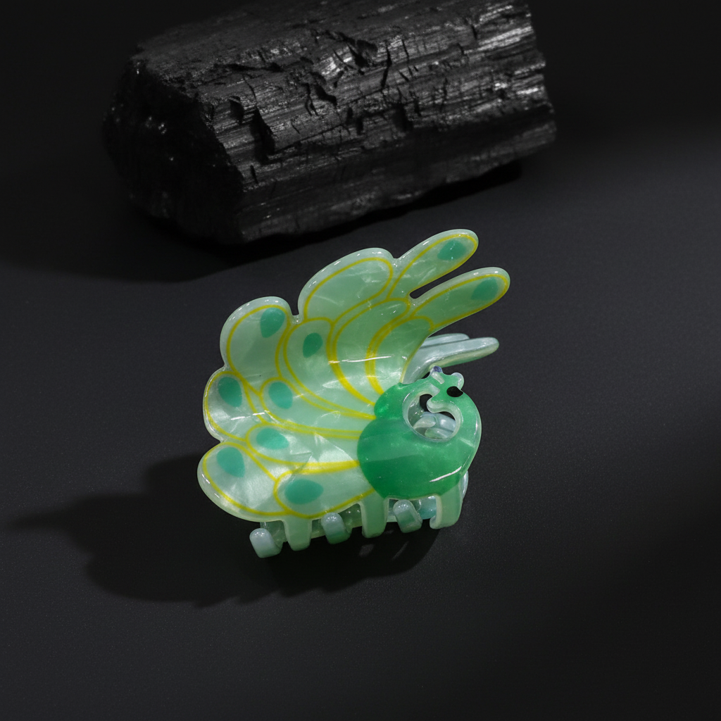 Peacock Butterfly Hair Claw Clip for Women