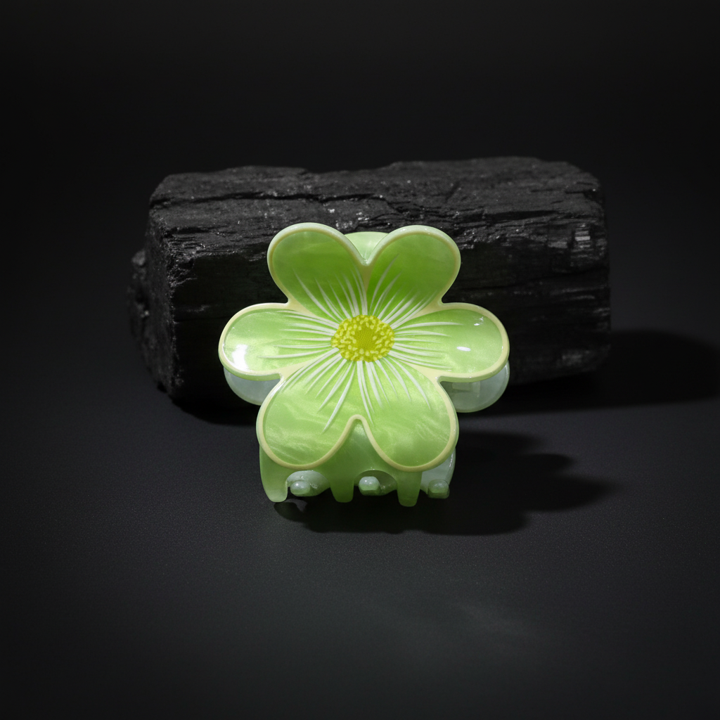 Pastel Glossy Flower Hair Claw Clip for Women