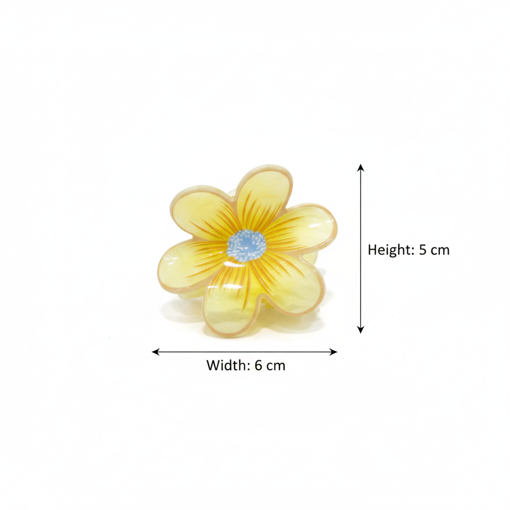 Pastel Glossy Flower Hair Claw Clip for Women