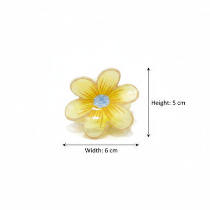 Pastel Glossy Flower Hair Claw Clip for Women