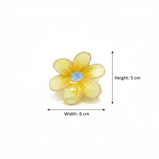 Pastel Glossy Flower Hair Claw Clip for Women