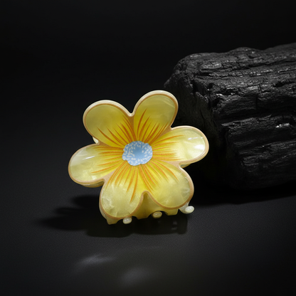 Pastel Glossy Flower Hair Claw Clip for Women