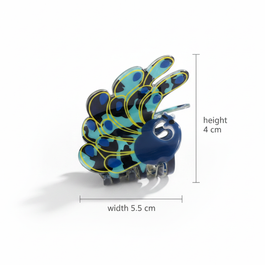 Peacock Butterfly Hair Claw Clip for Women