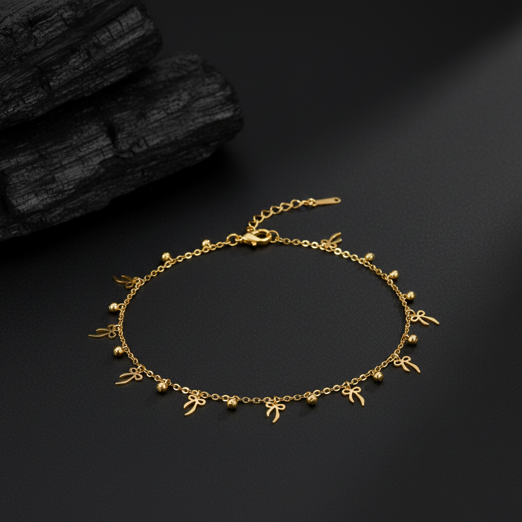 Dainty Gold Charm Bracelet for Women