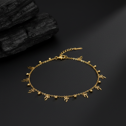 Dainty Gold Charm Bracelet for Women