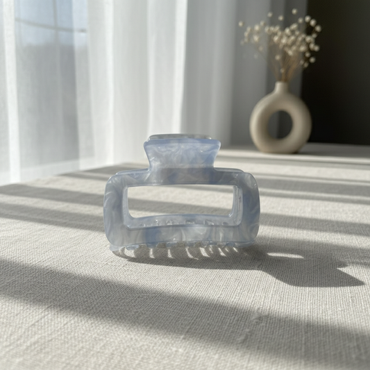 Aesthetic Rectangular Marble Hair Claw Clip
