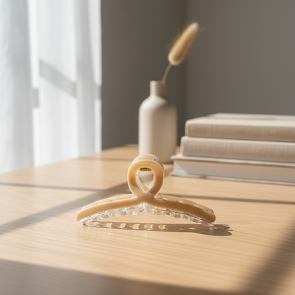 Minimal Beige Hair Claw Clip for Women