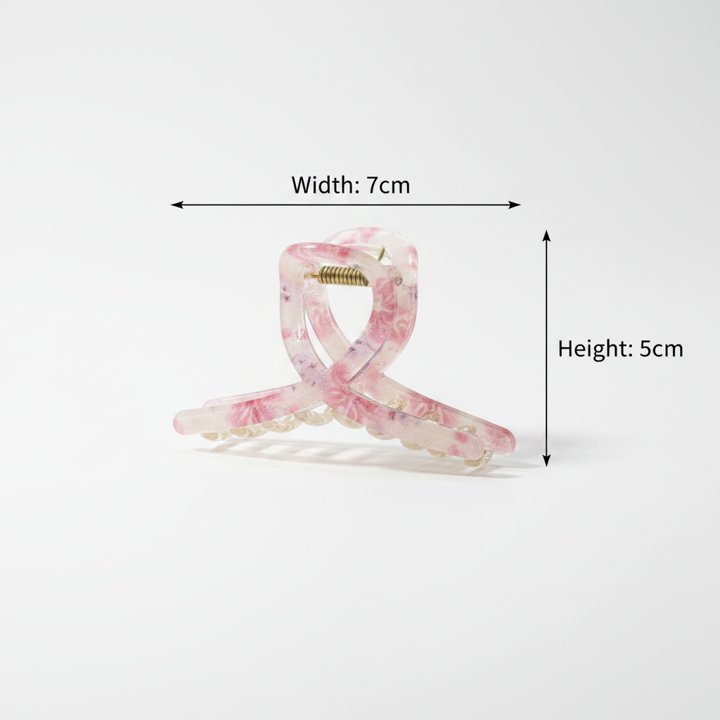 Pastel Marble Transparent Hair Claw Clip for Women