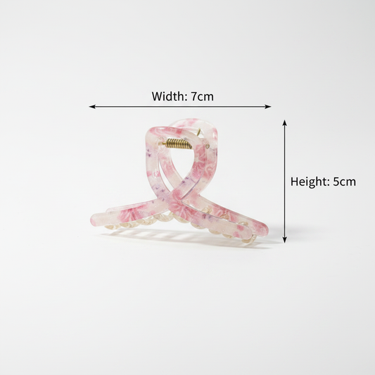Pastel Marble Transparent Hair Claw Clip for Women