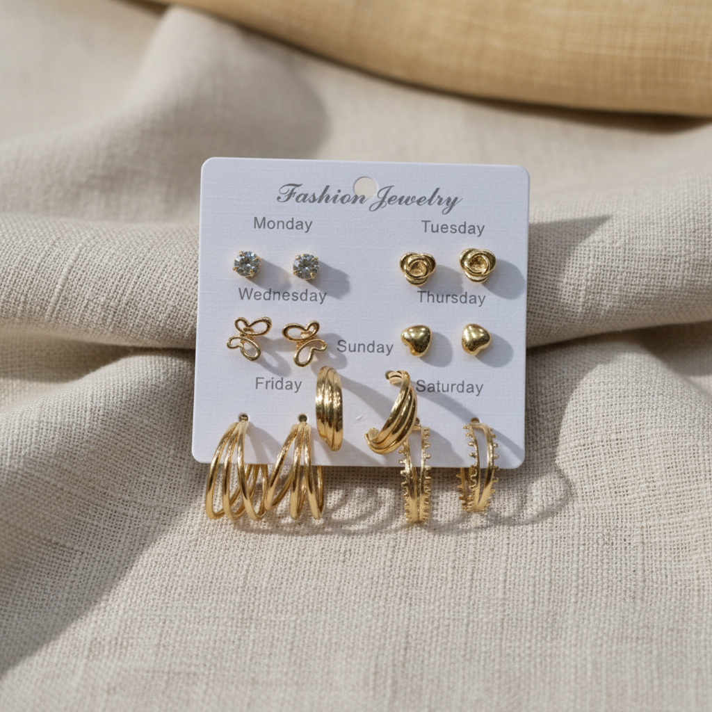 Multi Design Earring Set for Women (Set no.21)