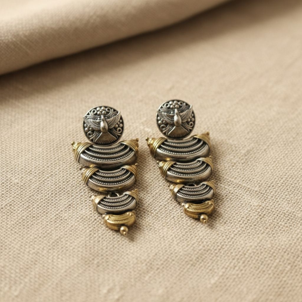 Dual Tone Antique Statement Dangler